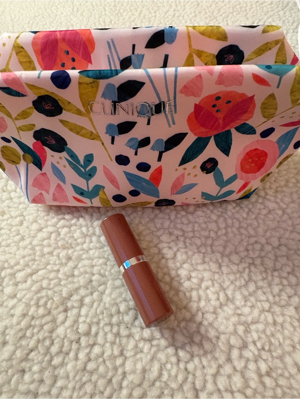 Clinique Cosmetic Bag and Bare Pop Lipstick